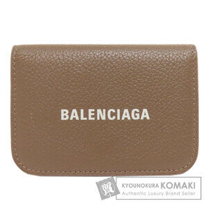Balenciaga Logo Tri fold Wallet Bi Leather
